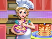 Elsa Baking Pancakes