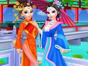 Elsa And Anna Chinese Dressup