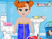 Frozen Baby Bathroom Cleaning