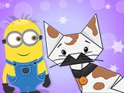 Minion Halloween Origami Cat