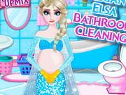 Pregnant Elsa Bathroom Cleaning