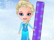 Princess Elsa Snowboarding